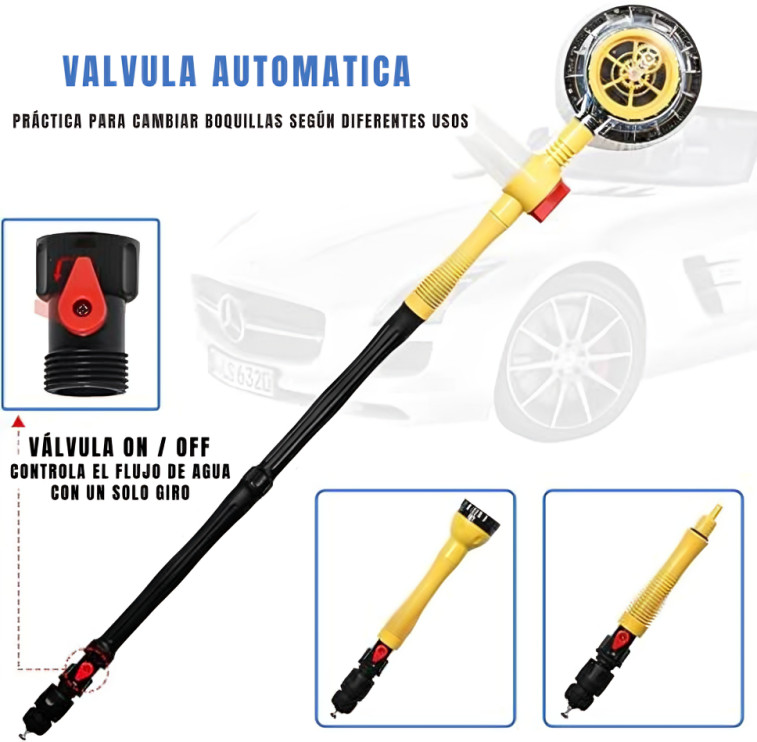 Cepillo Lavador Giratorio 360° para Auto y Hogar con Depósito de Jabón